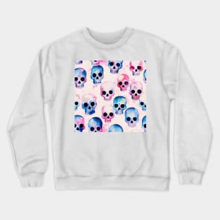 Watercolor skull pattern Crewneck Sweatshirt